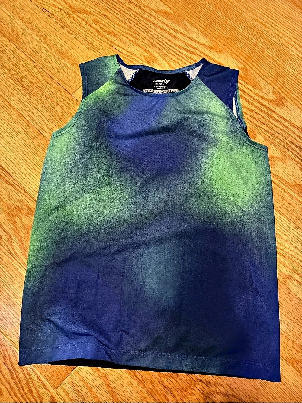 Old Navy Active Go-Dry Cool Tank Top Abstract Tank Blue & Green Smal